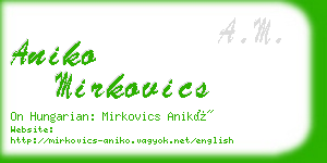 aniko mirkovics business card